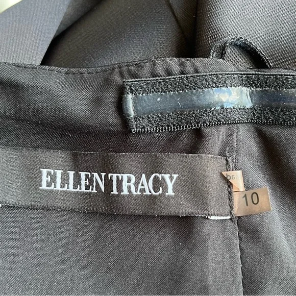 •Ellen Tracy• Black Satin One Shoulder Dress - Size 10 - Picture 2 of 8